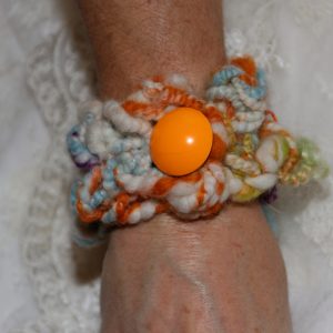 Bracelet laine bouton d'Or